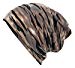 Itzu Men's Army Camo Jersey Beanie Snood 2 in 1 Hat (Wave Print (Grey Brown))
