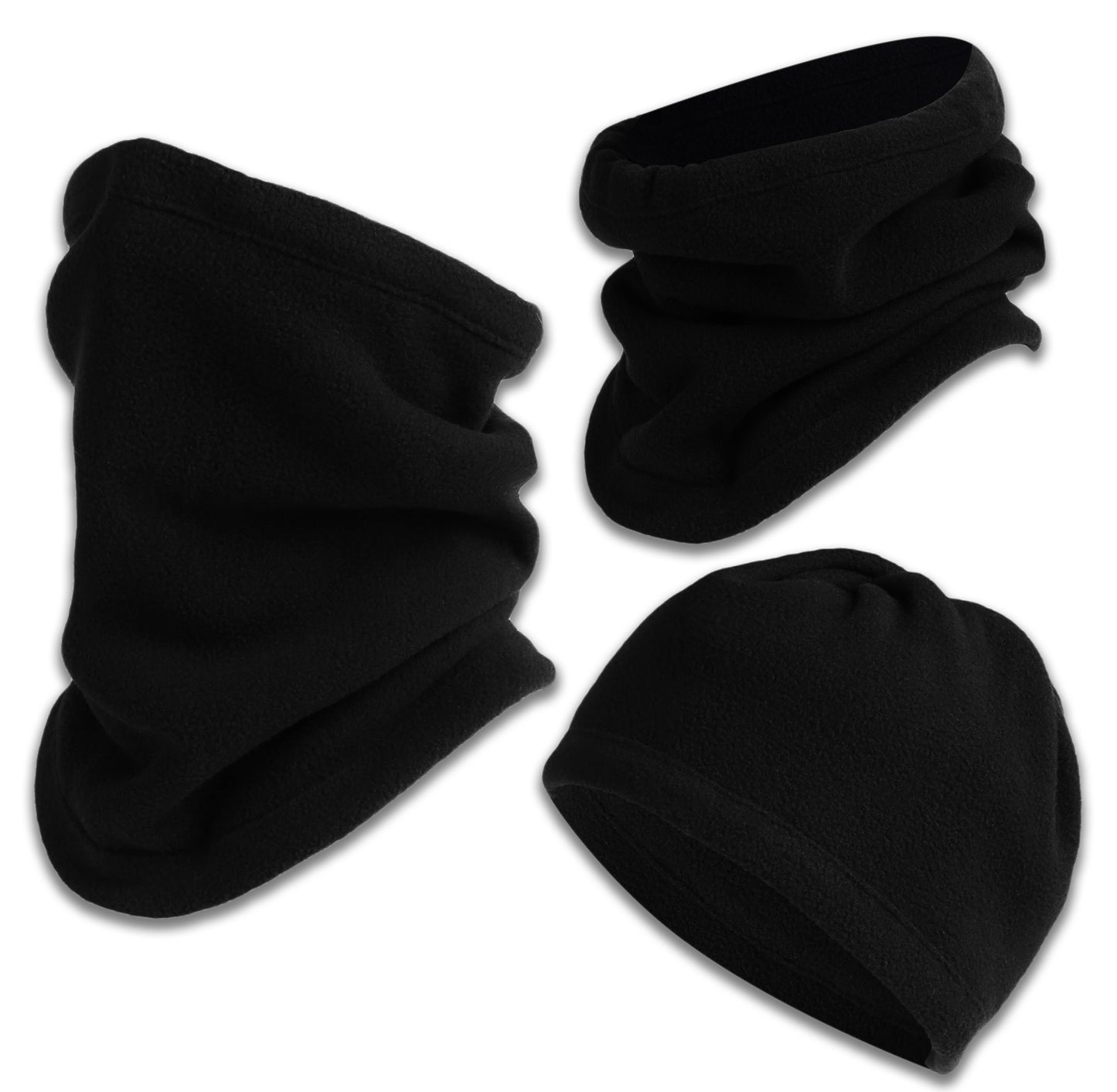 Thermal Fleece Snood 3 in 1 Beanie Face Mask Neck Warmer