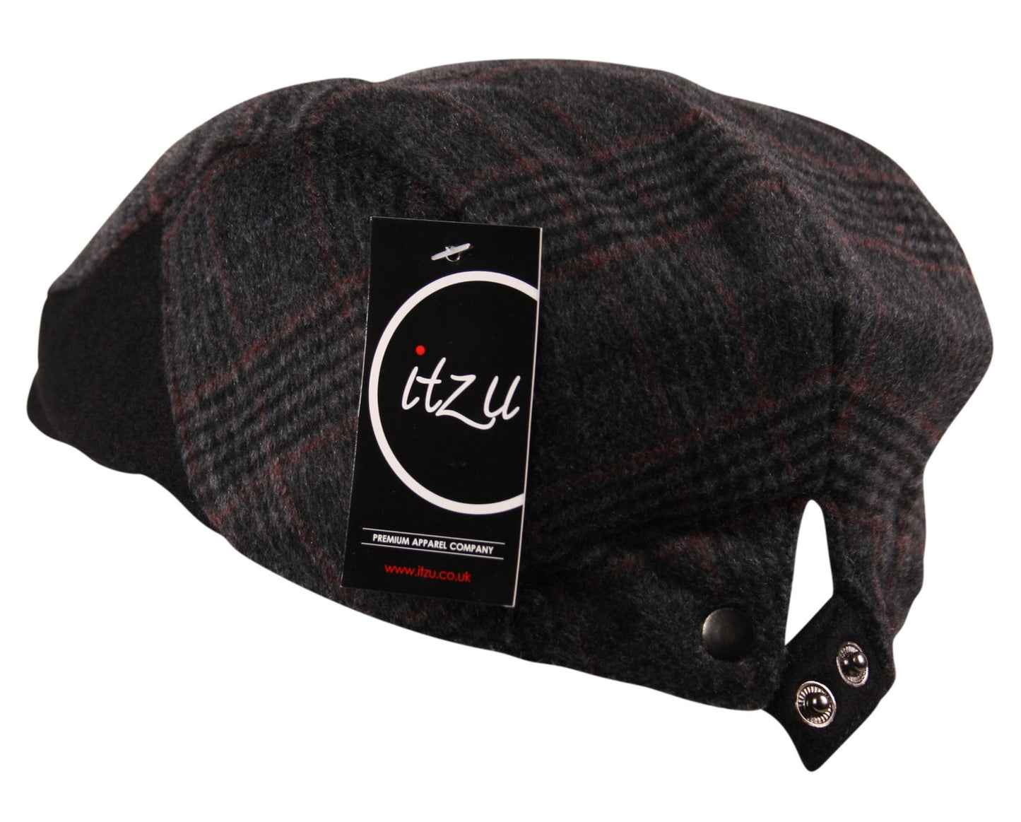 Brushed Wool Flannel Tweed Flat Cap in Charcoal