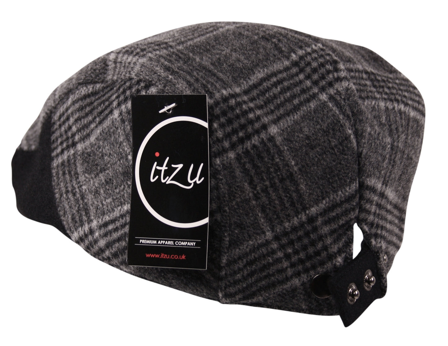 Brushed Wool Flannel Tweed Flat Cap in Grey