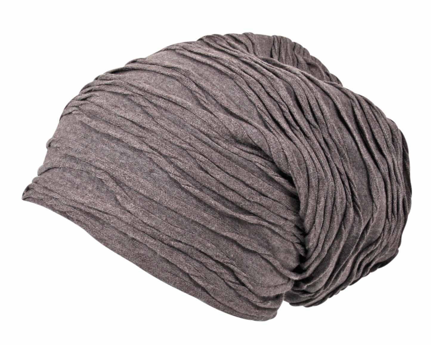 Unisex Jersey Oversized Slouch Beanie Hat Textured Grey Wave