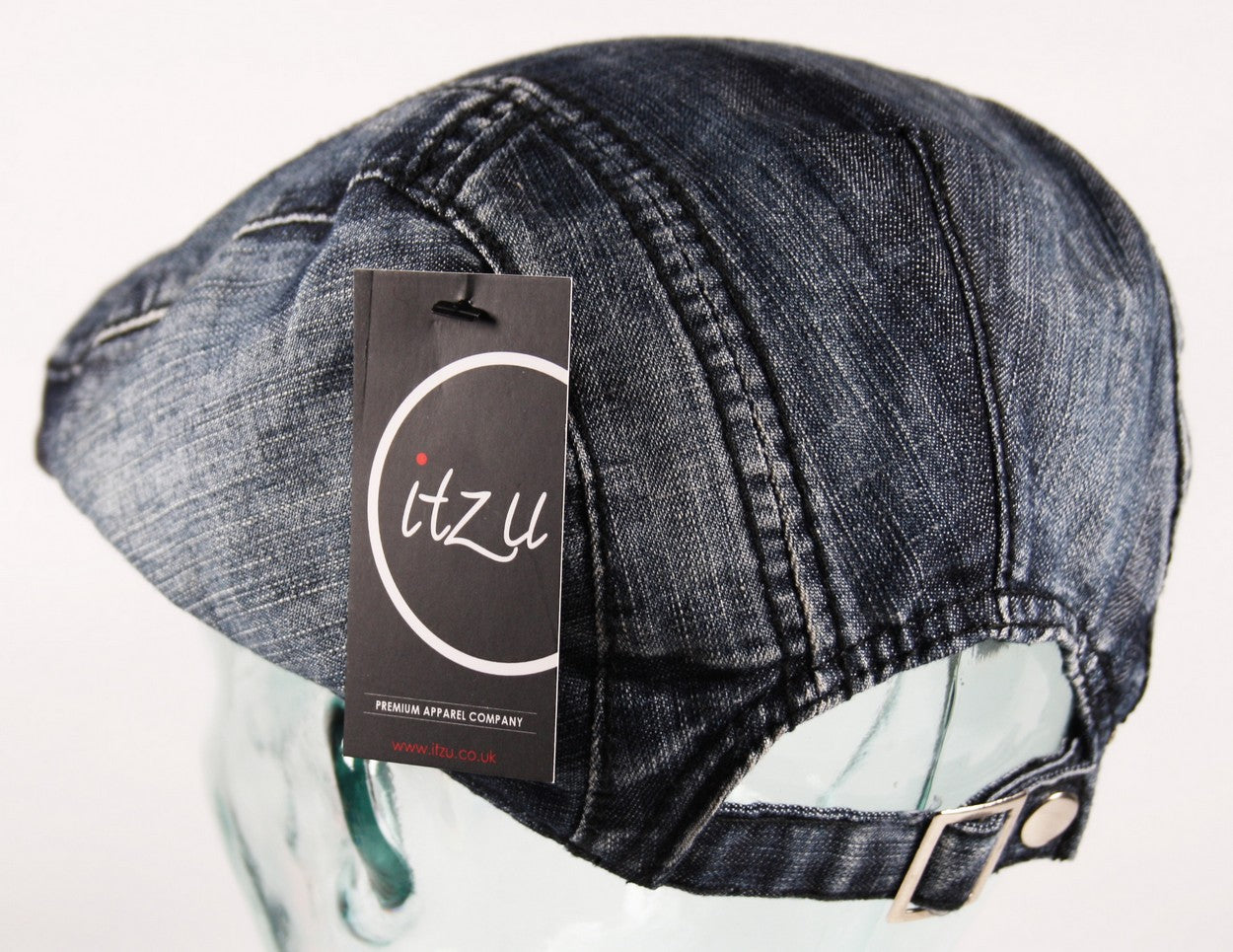 Denim Flat Cap Hat in Distressed Wash