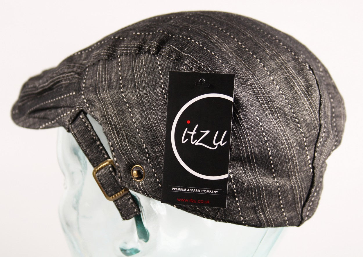 Saddle Stitch Flat Cap Hat in Charcoal