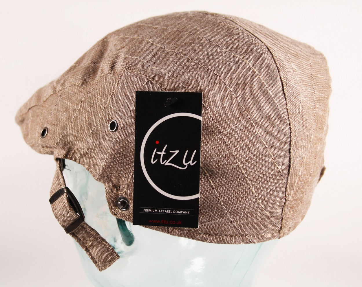 Stitch Stripe Flat Cap in Coffee Brown