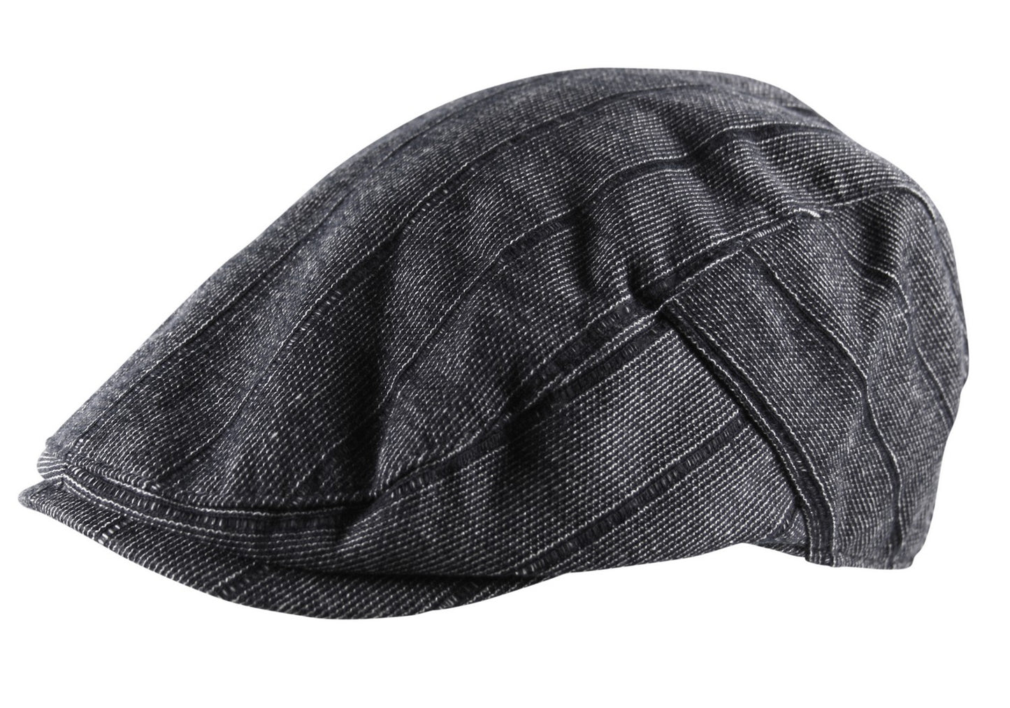 Striped Flat Cap in Denim Blue