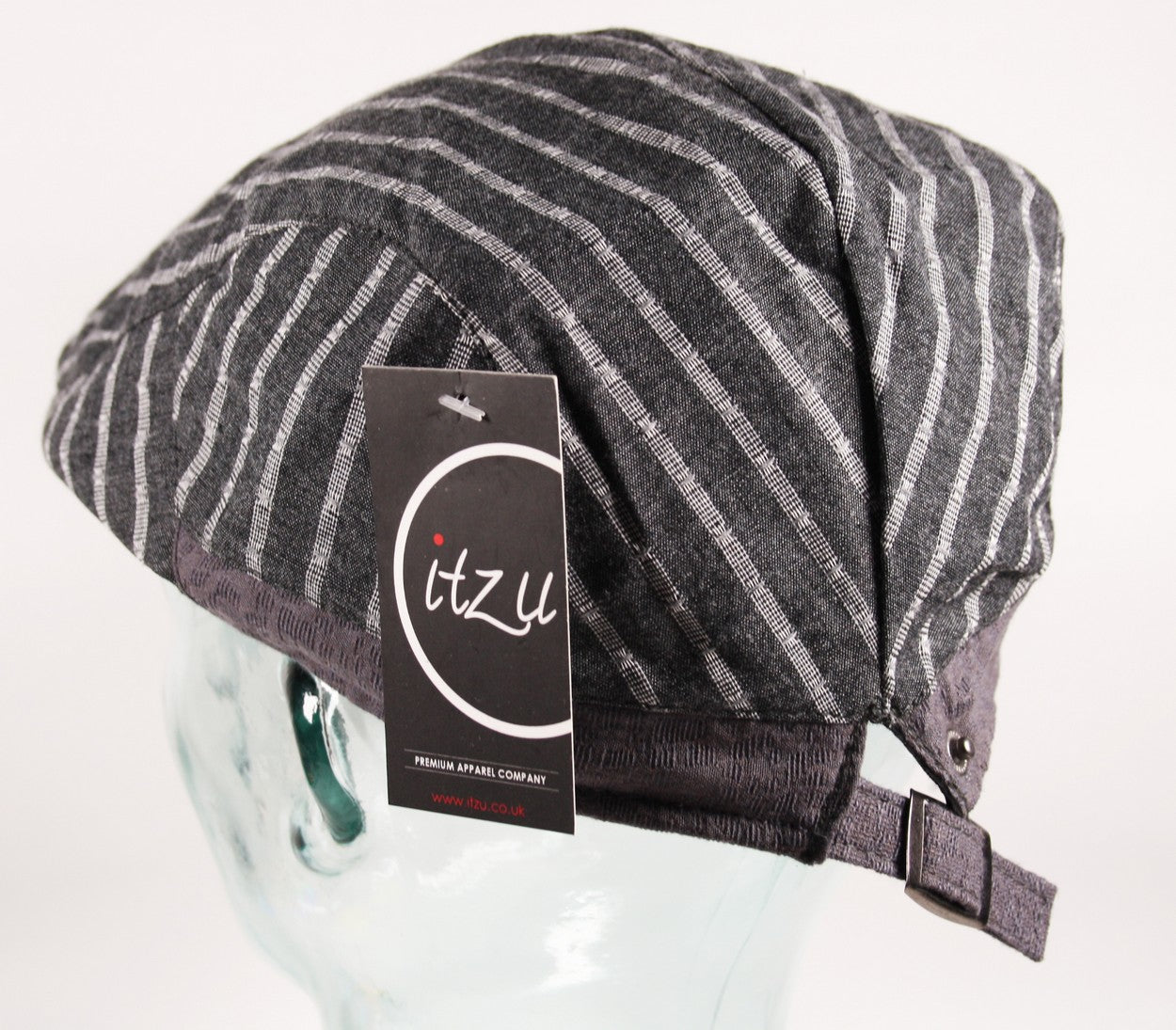 Pinstripe Flat Cap in Grey