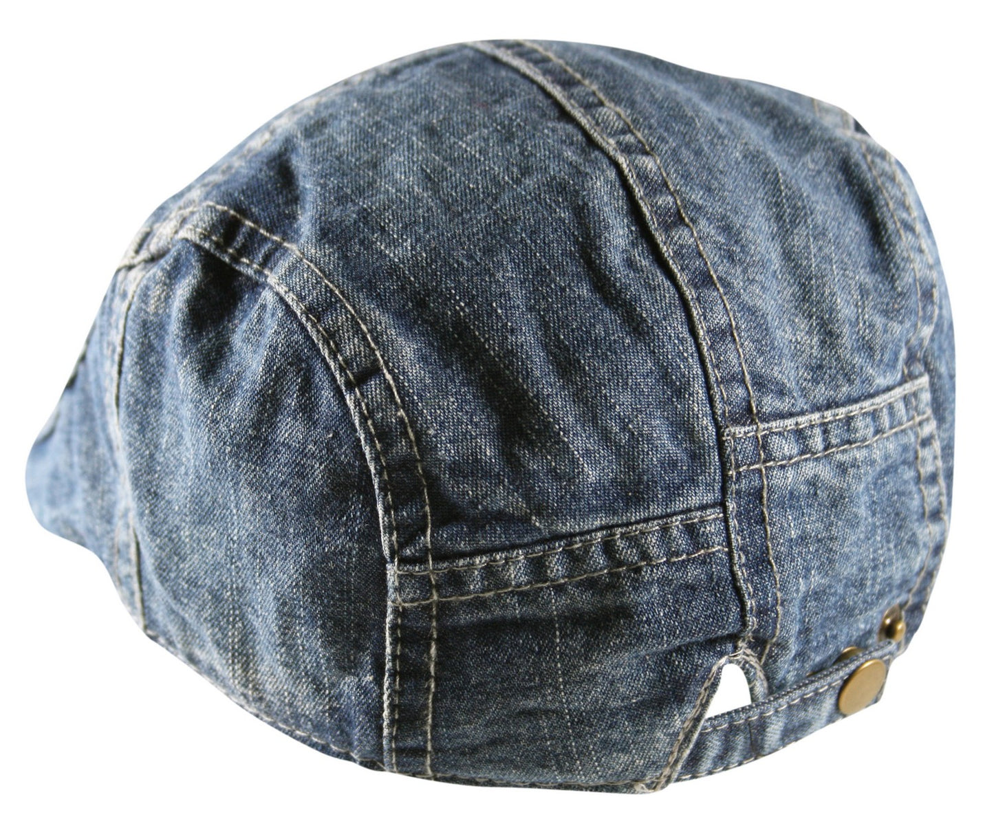 Square Patch Denim Vintage Flat Cap Hat in Blue