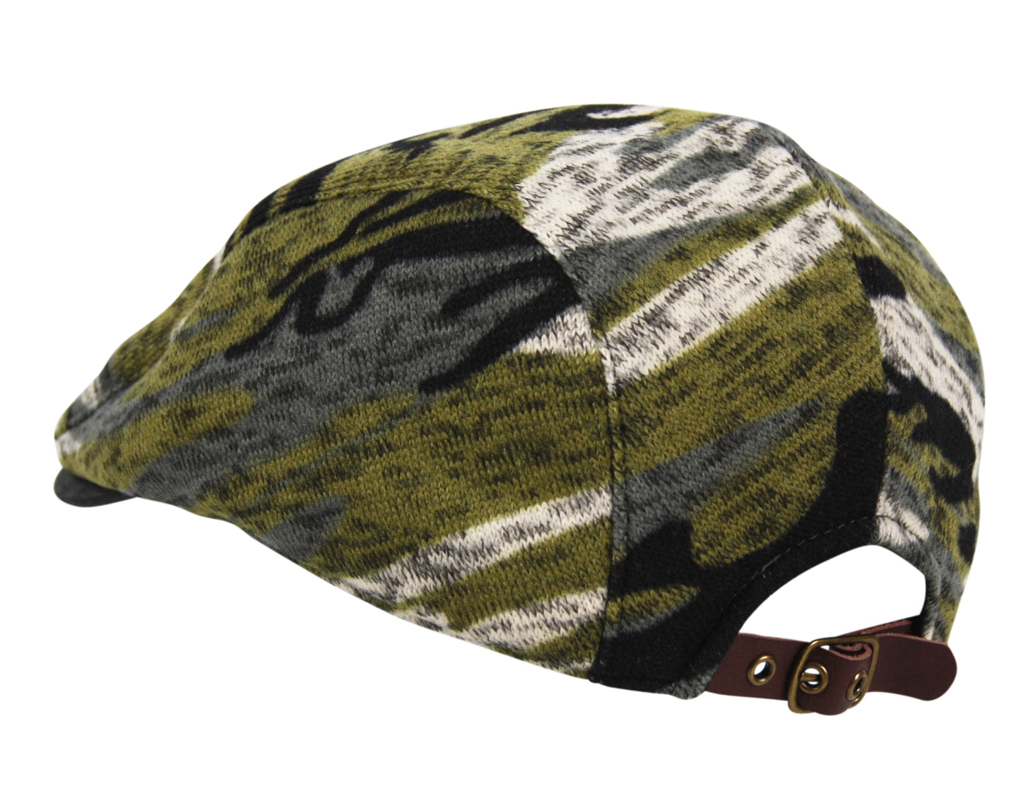 Men's Army Camo Fleece Lined Warm Beanie Hat in Woodland Green
