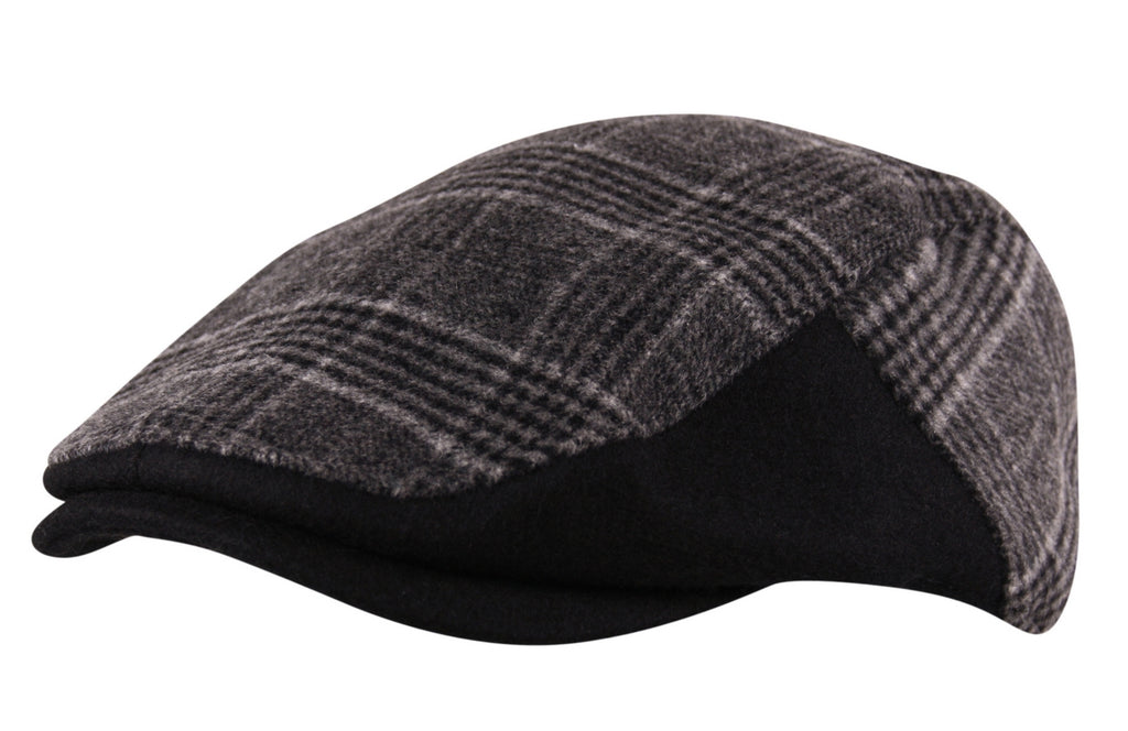 Brushed Wool Flannel Tweed Flat Cap in Grey