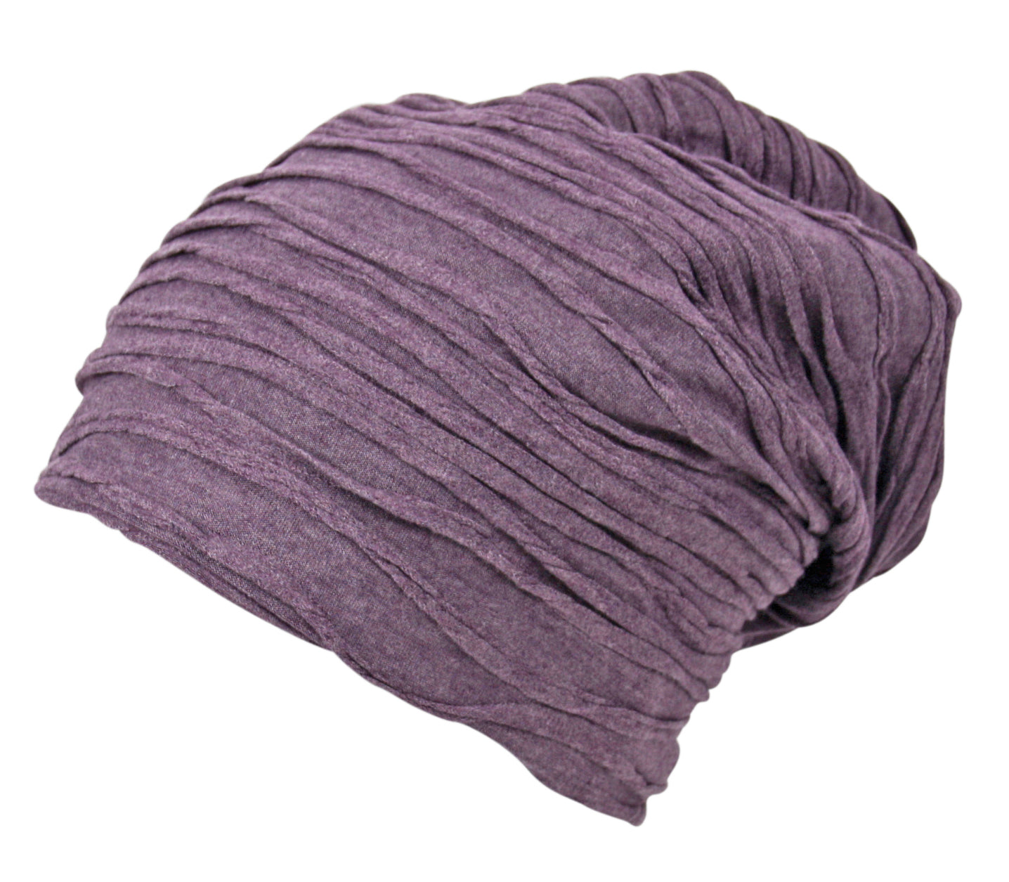 Unisex Jersey Oversized Slouch Beanie Hat Textured Purple Wave