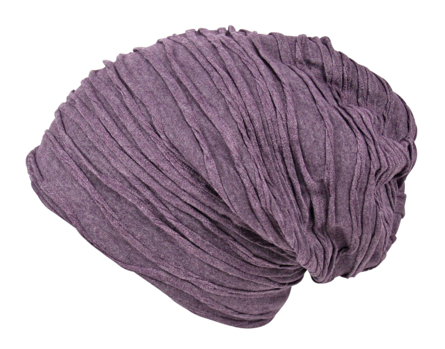 Unisex Jersey Oversized Slouch Beanie Hat Textured Purple Wave