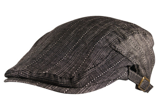 Saddle Stitch Flat Cap Hat in Charcoal