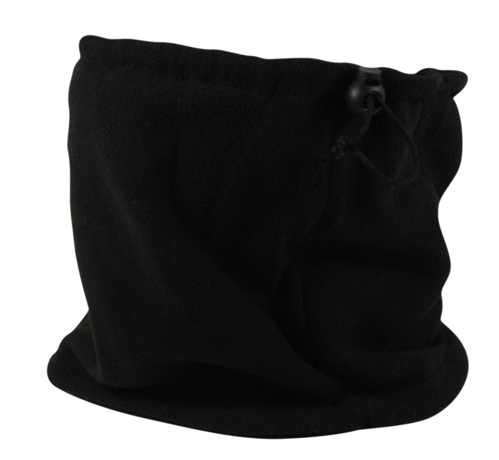 Thermal Fleece Snood Neck Warmer Beanie Hat Face Cover in Black